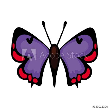 beautiful butterfly purple insect flat style icon