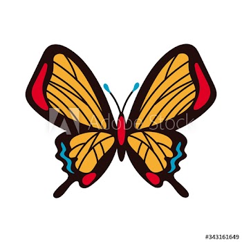 beautiful butterfly yellow insect flat style icon