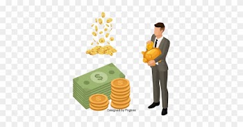 Beautiful Cartoon Cute Flat Money Financial Finance, - Gold Coins Falling
