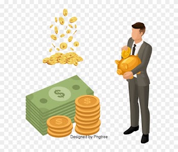 Beautiful Cartoon Cute Flat Money Financial Finance, - Gold Coins Falling