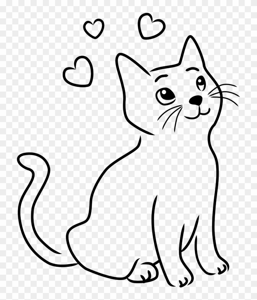 Beautiful Cat Clipart 11 Drawing - Simple Outline Cat Drawing