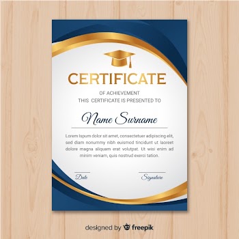 Beautiful certificate template with golden elements