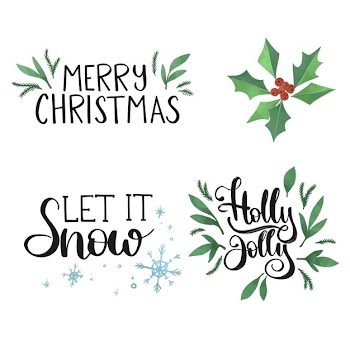 Beautiful christmas lettering Free Vector