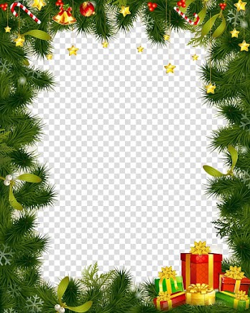 Beautiful christmas tree border transparent background PNG clipart