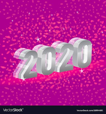 Beautiful colors happy new year 2020 date number vector image