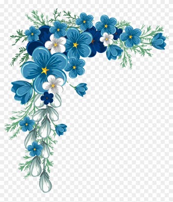 Beautiful Corner Layout - Blue Flower Corner Border