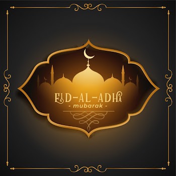Beautiful eid al adha premium greeting Free Vector