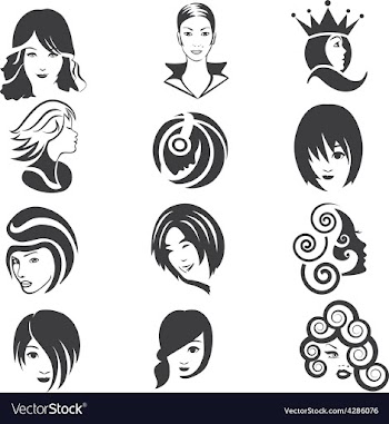  					Beautiful faces icon set vector image														