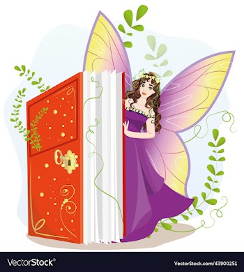 beautiful fairy fairy with books