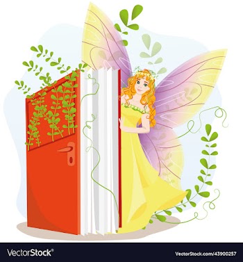 beautiful fairy fairy with books
