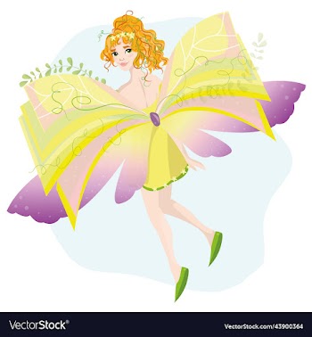 beautiful fairy fairy with books