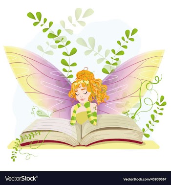 beautiful fairy fairy with books