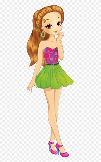 Beautiful Fashion Girl With White Banner - Girl Clipart