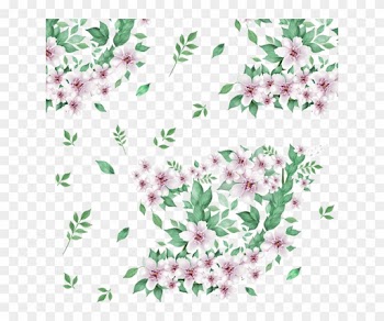 Beautiful Floral Flowers With Green Leaf Vector Png, - Portable Network Graphics