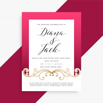 Beautiful floral wedding card design Free Vector