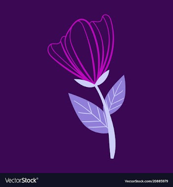 Beautiful flower on color background in flat style vector image