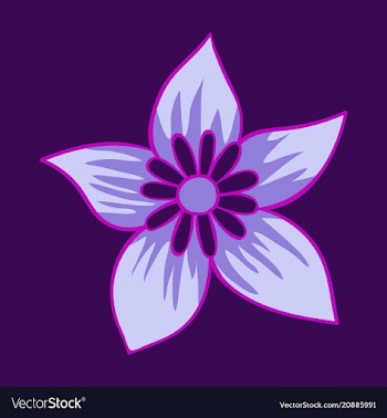 Beautiful flower on color background in flat style vector image