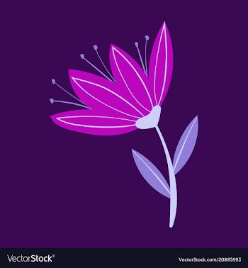 Beautiful flower on color background in flat style vector image
