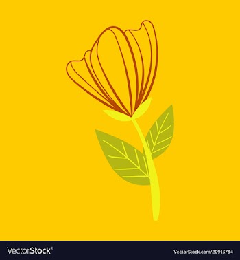 Beautiful flower on color background in flat style vector image
