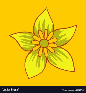Beautiful flower on color background in flat style vector image