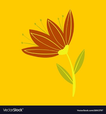 Beautiful flower on color background in flat style vector image