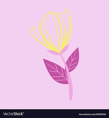 Beautiful flower on color background in flat style vector image