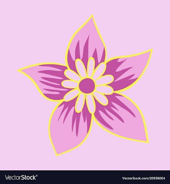 Beautiful flower on color background in flat style vector image