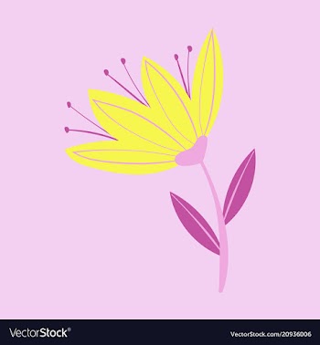 Beautiful flower on color background in flat style vector image