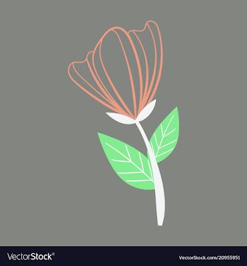Beautiful flower on color background in flat style vector image