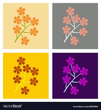 Beautiful flower on color background in flat style vector image
