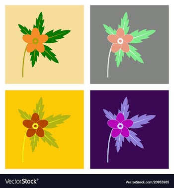 Beautiful flower on color background in flat style vector image
