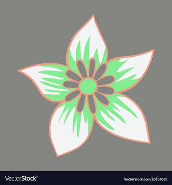 Beautiful flower on color background in flat style vector image