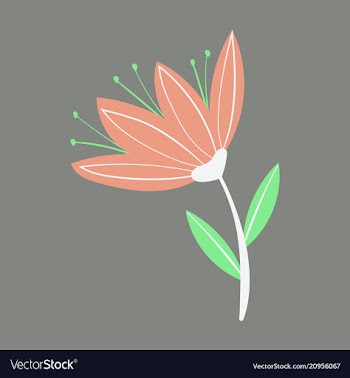 Beautiful flower on color background in flat style vector image