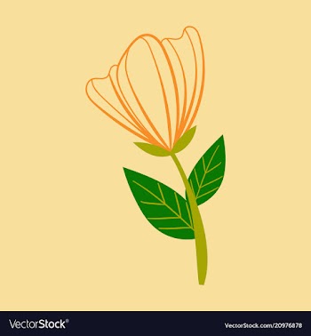 Beautiful flower on color background in flat style vector image