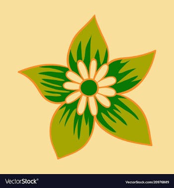 Beautiful flower on color background in flat style vector image