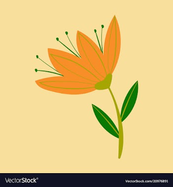 Beautiful flower on color background in flat style vector image