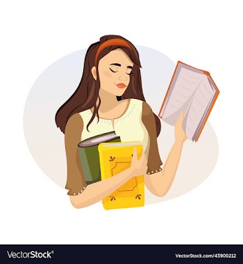beautiful girl holding books in her hands