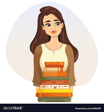 beautiful girl holding books in her hands cozy
