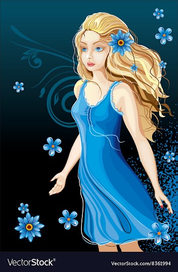 Beautiful Girl In Nature vector image