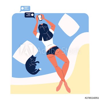 Beautiful girl lying with laptop computer
