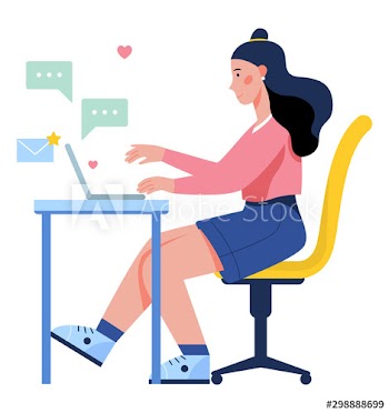 Beautiful girl sitting with laptop computer
