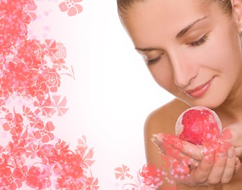 Beautiful girl with an aroma bath ball