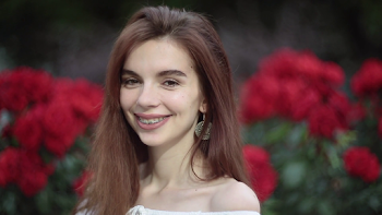 Beautiful girl with braces smiling and not shy Stock Video Footage ...