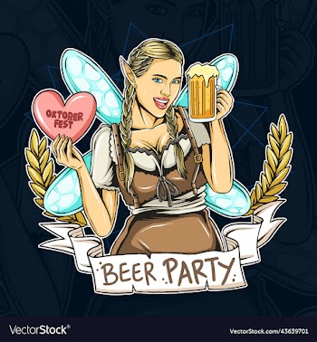 beautiful girls oktoberfest at beer party