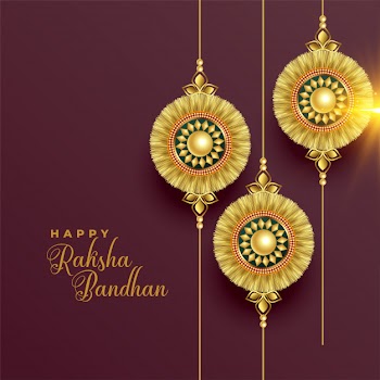 Beautiful golden rakhi background for raksha bandhan Free Vector