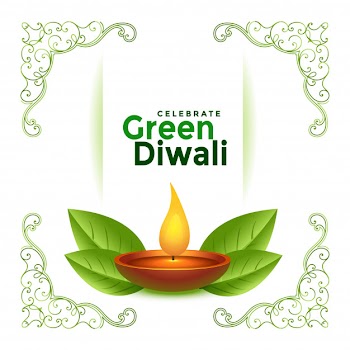 Beautiful green diwali festival  background Free Vector