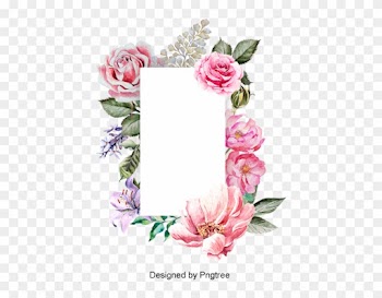 Beautiful Hand Paint Watercolor Floral Wreath Border, - Flower