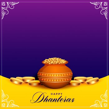Beautiful happy dhanteras festival card with text space Free Vector