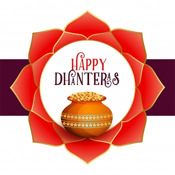 Beautiful happy dhanteras flower decorative card Free Vector
