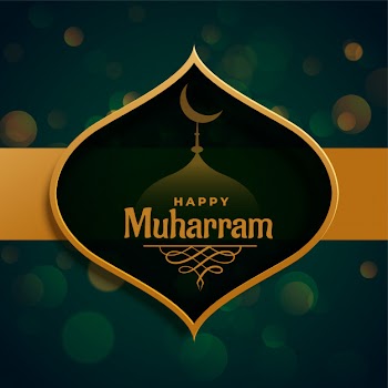 Beautiful happy muharram greeting of islamic festival Free Vector
